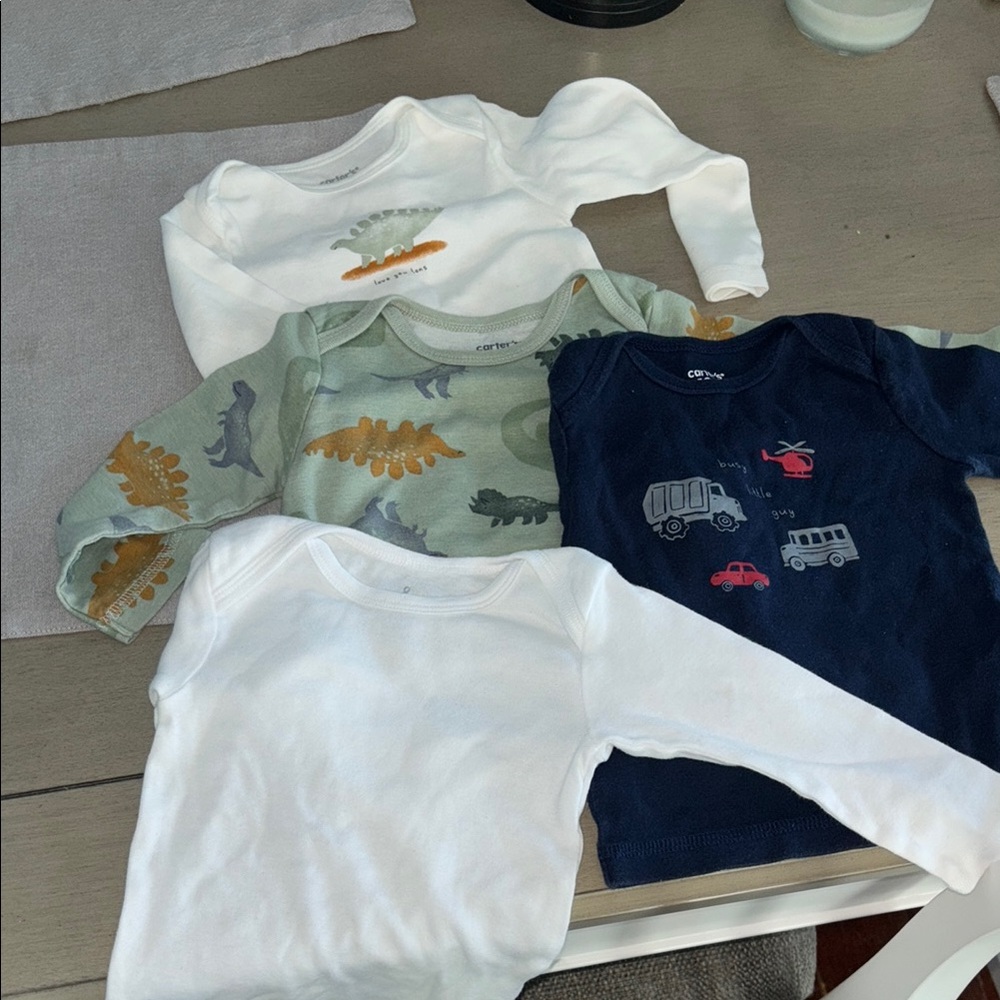 Carter's Long Sleeve Tees White and Green